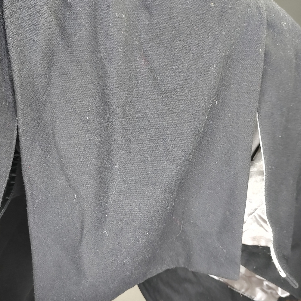Steve Madden Double Breasted Black Wool Trenchcoat - Picture 12 of 13